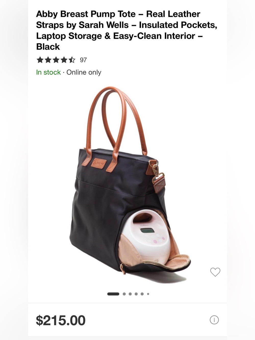 Sarah Wells Black Abby Pump Bag